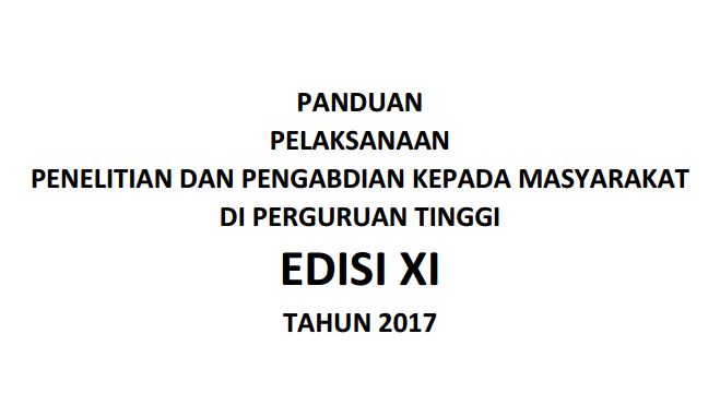 Panduan Penelitian dan Pengabdian Masyarakat edisi XI 2017