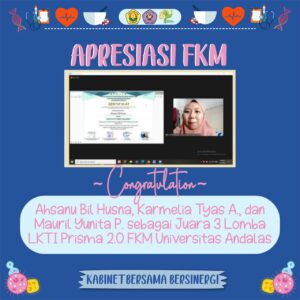 Juara 3 Event Lomba LKTI Prisma 2.0 FKM Universitas Andalas