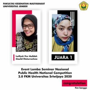 Juara 1 Event Lomba Seminar Nasional Public Health National Competition 2.0 FKM UNSRI