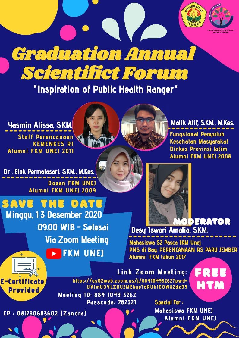 Graduation Annual Scientific Forum: Inspiration of Public Health Ranger