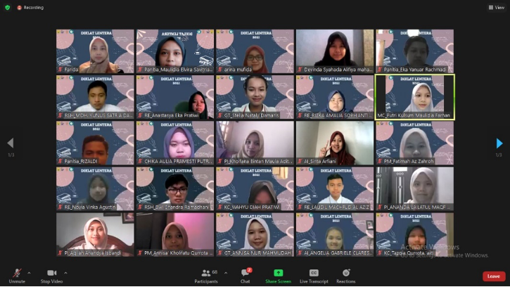 Diklat Anggota Baru Unit Kegiatan Mahasiswa Lingkar Penelitian dan Penalaran (UKM LENTERA) Periode 2021-2022