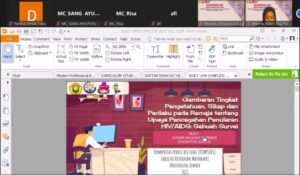 Pemaparan materi mengenai Gambaran Tingkat Pengetahuan, Sikap dan Perilaku Upaya Pencegahan Penularan HIV AIDS Sebuah Survei