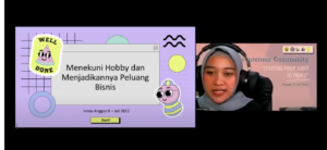 Penyampaian Materi “Menekuni Hobi dan Menjadikannya sebagai Peluang Bisnis” oleh Ivona Anggun
