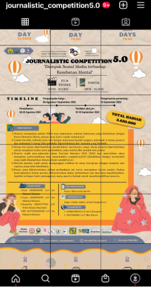 Penyebaran Poster Kegiatan di Instagram