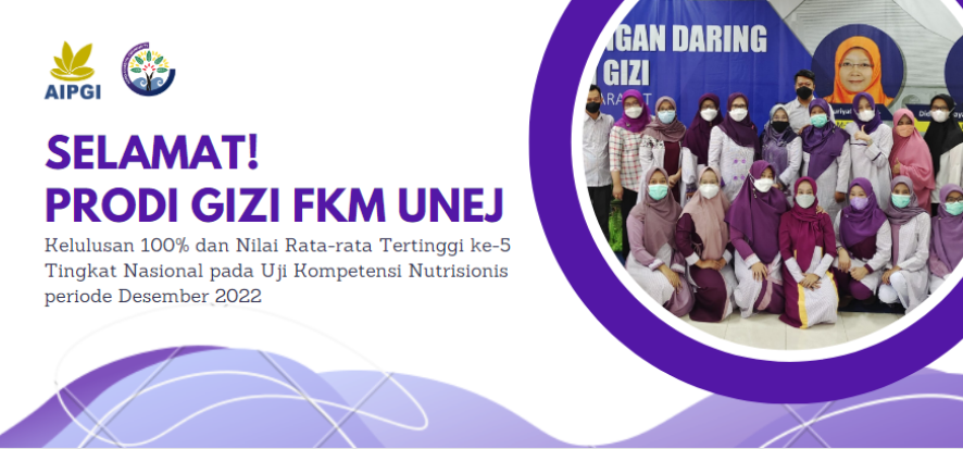 Selamat! Prodi Gizi FKM Unej Mendapat Nilai Rata-rata Tertinggi Kelima Nasional Uji Kompetensi Nutrisionis Sarjana Gizi 2022